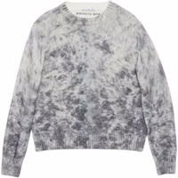 Acne Studios Men’s Acid Print Knit Crewneck Sweater Black White FW2024 B60329-J83 Acne Studios Men’s Acid Print Knit Crewneck Sweater Black White FW2024 B60329-J83