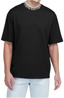 아크네 스튜디오 남성 루즈핏 블랙 로고 넥라인 티셔츠. BL0221-900 Order 아크네 스튜디오 남성 루즈핏 블랙 로고 넥라인 티셔츠. BL0221-900