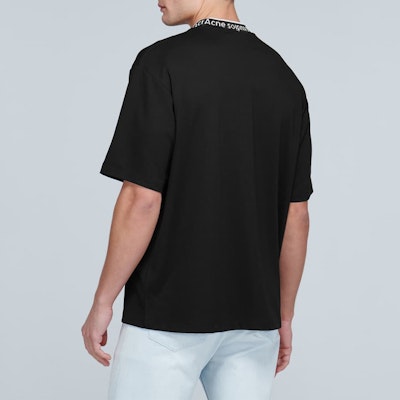 Acne Studios Kaos Pria Loose Fit Hitam dengan Logo Jacquard di Kerah BL0221-900 Details for Acne Studios Kaos Pria Loose Fit Hitam dengan Logo Jacquard di Kerah BL0221-900