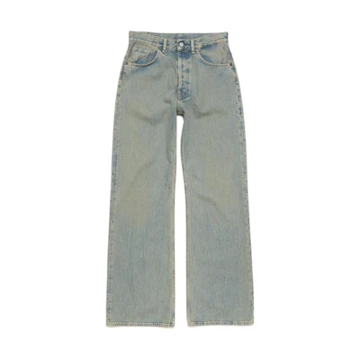 Acne Studios Mid-Rise Washed Relaxed Fit Flared Denim Jeans B00338-BUF