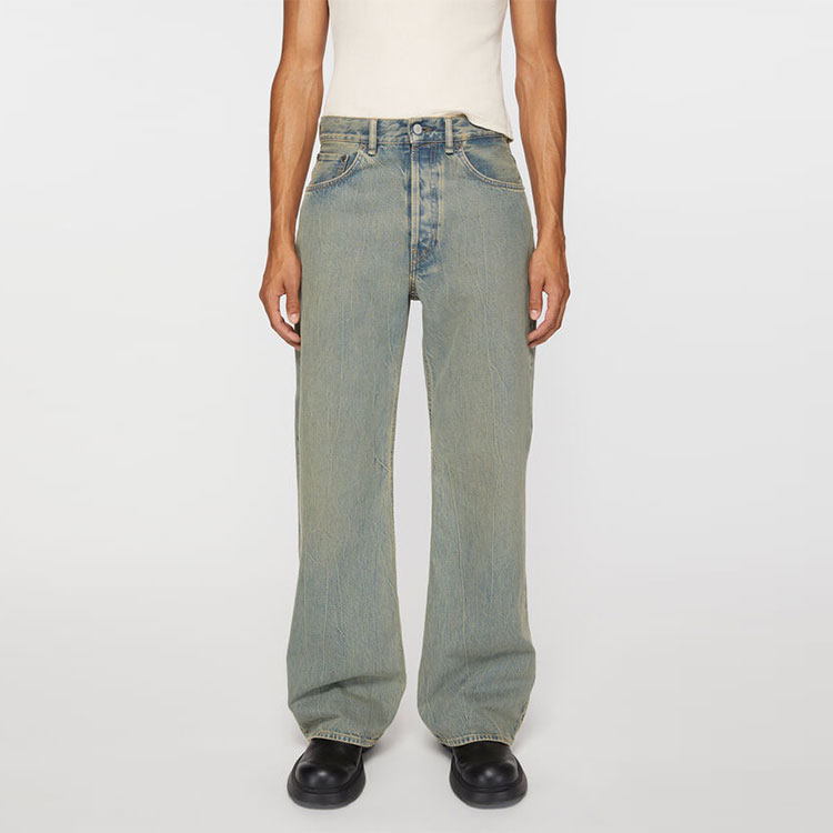 Lookbook Acne Studios Mid-Rise Washed Relaxed Fit Flared Denim Jeans Wanita. B00338-BUF