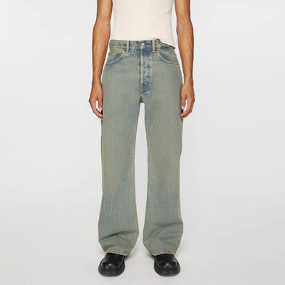 Acne Studios Mid-Rise Washed Relaxed Fit Flared Denim Jeans Wanita. B00338-BUF Lookbook Acne Studios Mid-Rise Washed Relaxed Fit Flared Denim Jeans Wanita. B00338-BUF