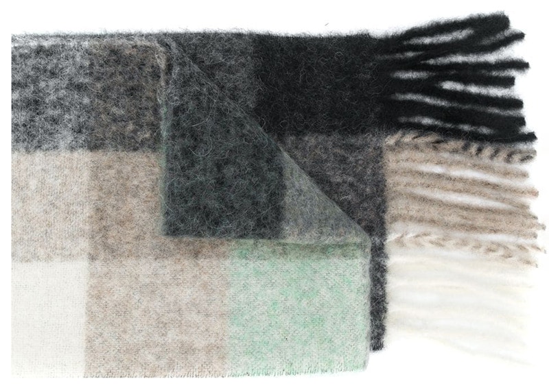 Acne Studios Multi Check Scarf Green/Grey/Black