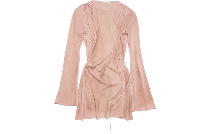 Acne Studios Off-Shoulder Fitted Long Sleeve Dress Pink A20584-CTL
