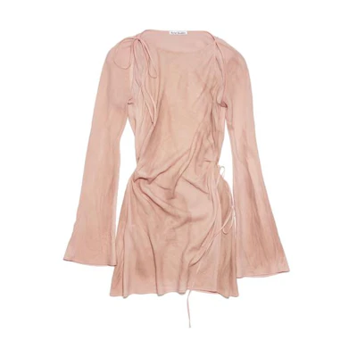 Acne Studios Off-Shoulder Fitted Long Sleeve Dress Pink A20584-CTL