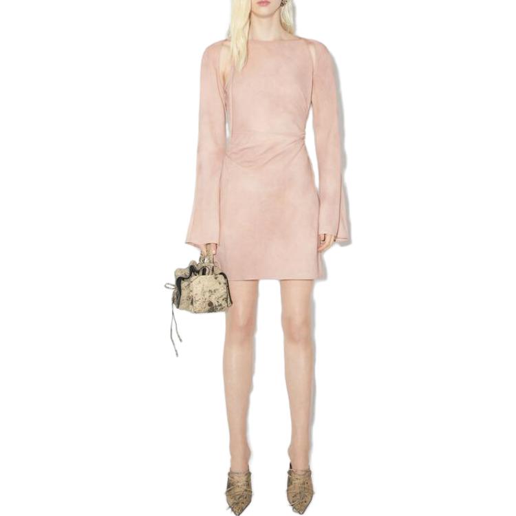 Lookbook Acne Studios 一字領修身長袖連衣裙 粉紅色 A20584-CTL