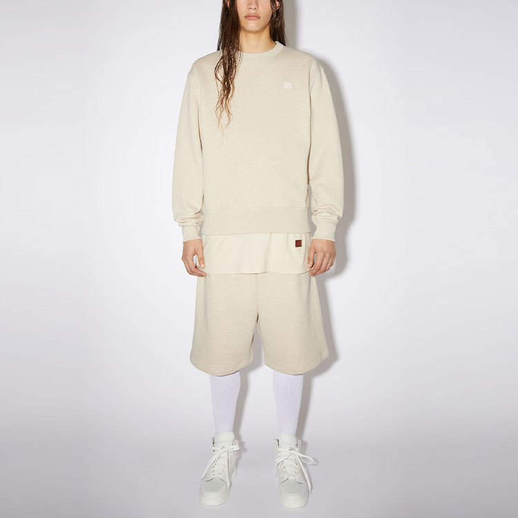 Lookbook Acne Studios 宽松款笑脸棉质圆领卫衣 米色 男女同款 CI0076-633