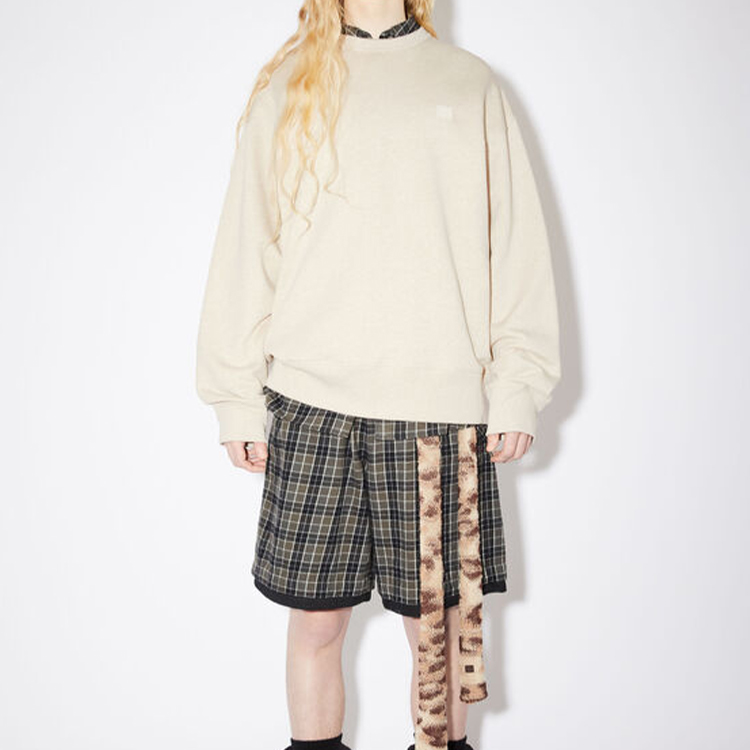 Purchase Acne Studios 宽松款笑脸棉质圆领卫衣 米色 男女同款 CI0076-633