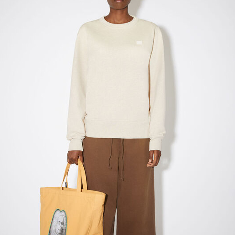 Cheap Acne Studios 宽松款笑脸棉质圆领卫衣 米色 男女同款 CI0076-633