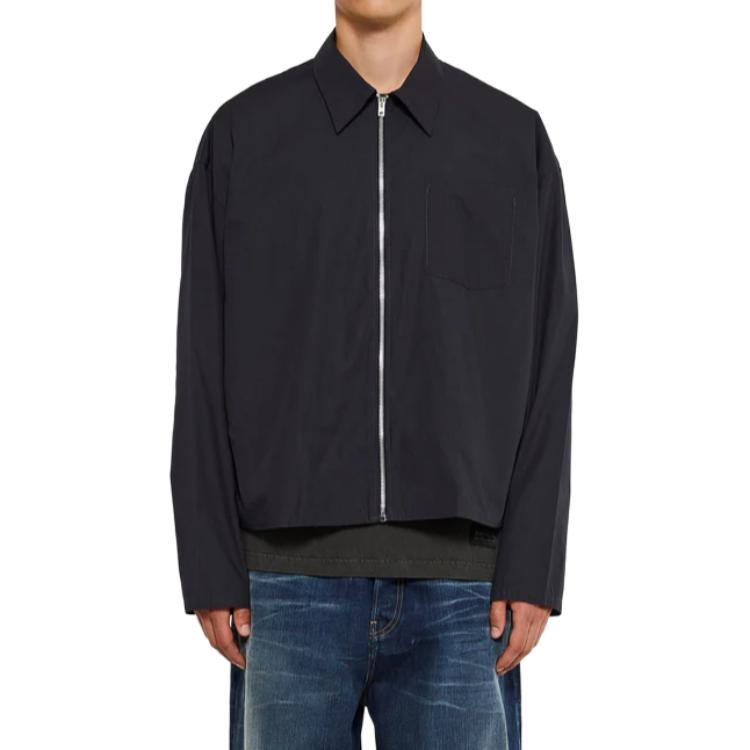 Acne Studios Oversized Long Sleeve Zip Pocket Shirt Dark Grey . BB0606-DQX 圖 2