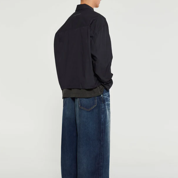 Acne Studios Oversized Long Sleeve Zip Pocket Shirt Dark Grey . BB0606-DQX 圖 4