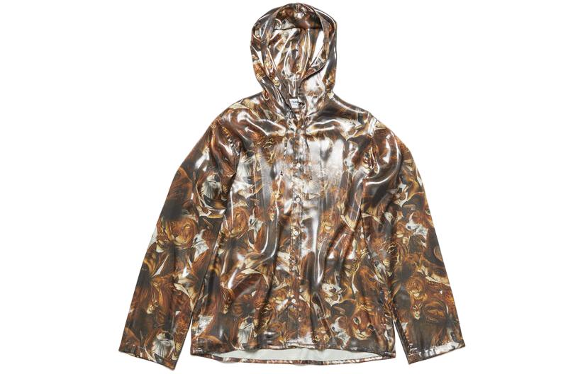 Acne Studios Oversized Single-Breasted Hooded Jacket Brown Unisex B90758-DCR