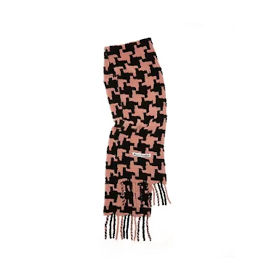 Acne Studios Pink/Black Houndstooth Alpaca Wool Scarf Unisex Couple Style CA0153-ATD