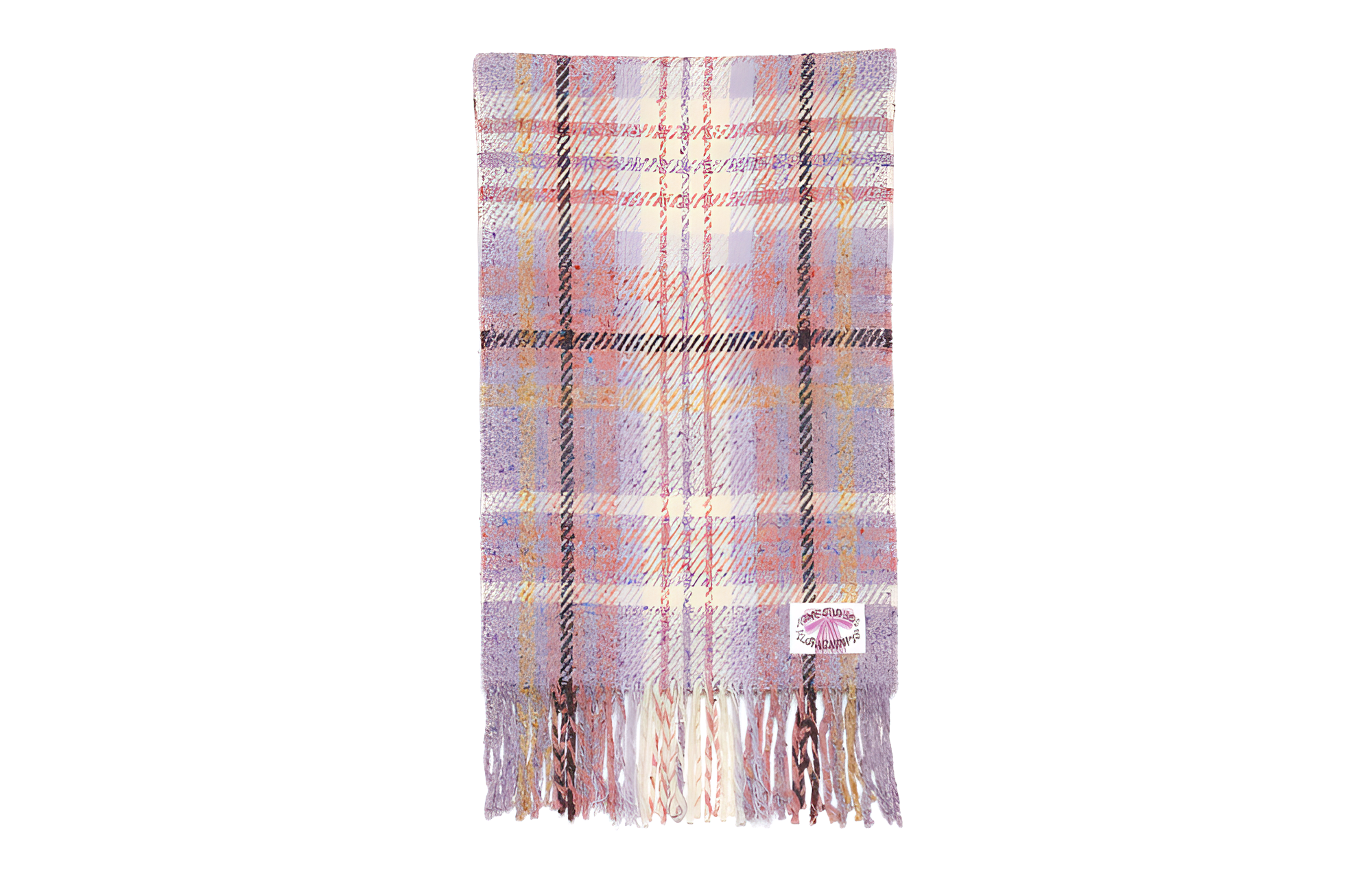 Acne Studios Pink Checkered Fringe Wool Scarf Unisex & Couple Style. CA0325-ADE