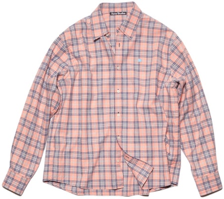 Acne Studios Kemeja Unisex Lengan Panjang Slim Fit Motif Kotak Pink. CB0062-COG Buy Acne Studios Kemeja Unisex Lengan Panjang Slim Fit Motif Kotak Pink. CB0062-COG
