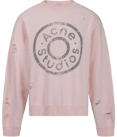 Acne Studios Pink Distressed Logo Print Oversized Sweatshirt Unisex CI0179-COA Acne Studios Pink Distressed Logo Print Oversized Sweatshirt Unisex CI0179-COA