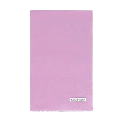 Acne Studios Pink Letter-Embellished Wool Scarf Unisex Couple Style. FNUXSCAR000165ADI