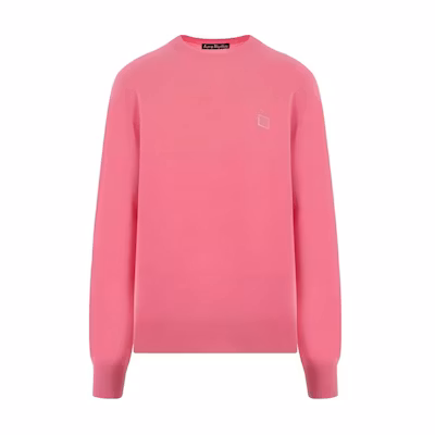 Acne Studios Pink Logo Crewneck Pullover Long Sleeve Sweater Men. C60088-CKQ