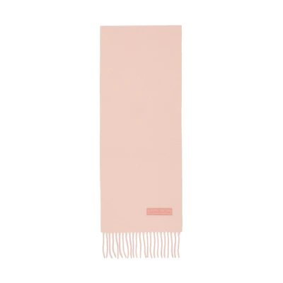 Acne Studios Pink Wool Recycled Logo Scarf Unisex Couple's Edition. 241129M150051