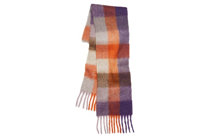 Acne Studios Plaid Alpaca Wool Scarf Unisex in Lilac/Orange/Brown CA0084-CKA 圖 3