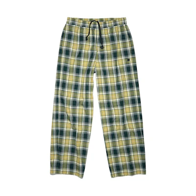 Acne Studios Plaid Drawstring Straight-Fit Mid-Rise Trousers Forest Green Unisex CK0085-CYV
