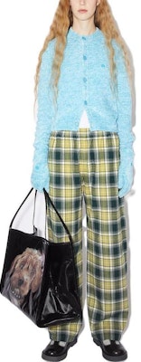 아크네 스튜디오 체크 드로스트링 스트레이트핏 미드라이즈 바지 포레스트 그린 유니섹스 CK0085-CYV Lookbook 아크네 스튜디오 체크 드로스트링 스트레이트핏 미드라이즈 바지 포레스트 그린 유니섹스 CK0085-CYV