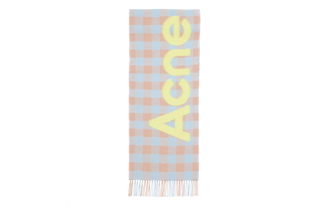 Acne Studios Plaid Letter Embroidered Scarf Unisex Couples Edition Multicolor CA0262-DM5 圖 2