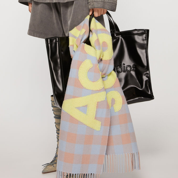 Acne Studios Plaid Letter Embroidered Scarf Unisex Couples Edition Multicolor CA0262-DM5 圖 3