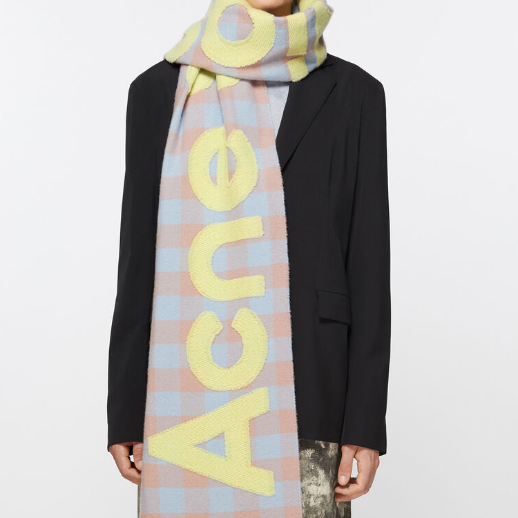 Acne Studios Plaid Letter Embroidered Scarf Unisex Couples Edition Multicolor CA0262-DM5 圖 4