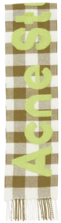 acne-studios-plaid-logo-wool-nylon-scarf-khaki-green-unisex-ca-0345-de-4