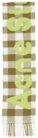 Acne Studios Plaid Logo Wool Nylon Scarf Khaki/Green Unisex. CA0345DE4 Acne Studios Plaid Logo Wool Nylon Scarf Khaki/Green Unisex. CA0345DE4