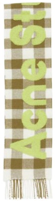 Acne Studios Plaid Logo Wool Nylon Scarf Khaki/Green Unisex. CA0345DE4 Buy Acne Studios Plaid Logo Wool Nylon Scarf Khaki/Green Unisex. CA0345DE4