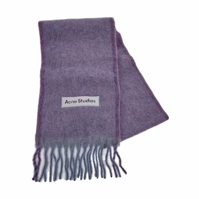 Acne Studios Purple Letter Logo Knit Scarf Unisex Couple Style CA0290ADH
