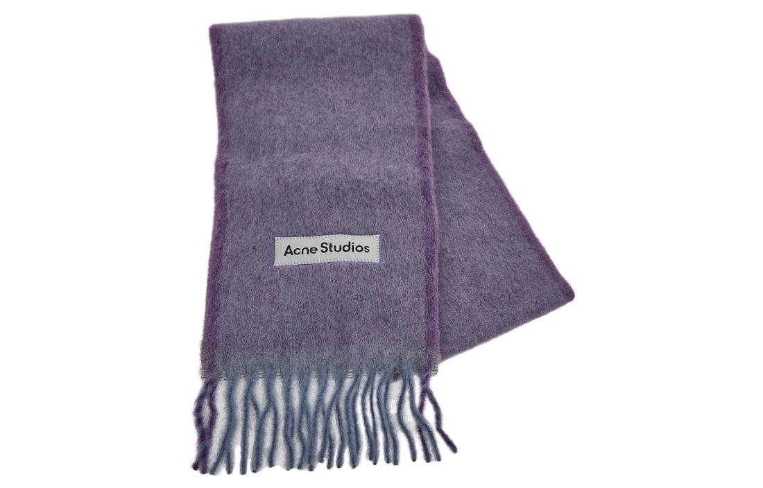 Acne Studios Purple Letter Logo Knit Scarf Unisex Couple Style CA0290ADH 圖 2