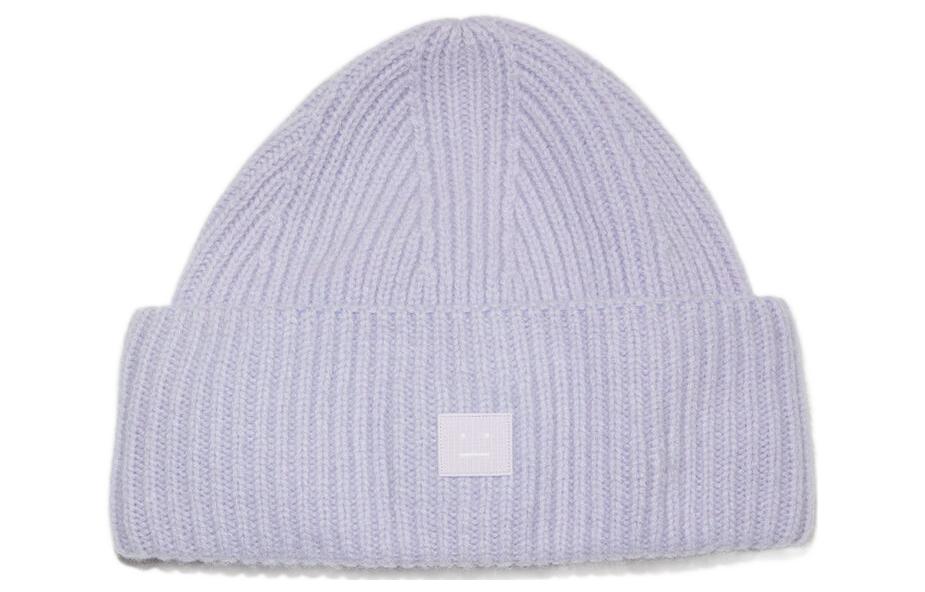 Acne Studios Purple Mini Face Patch Knit Beanie Unisex. C40270-AZS