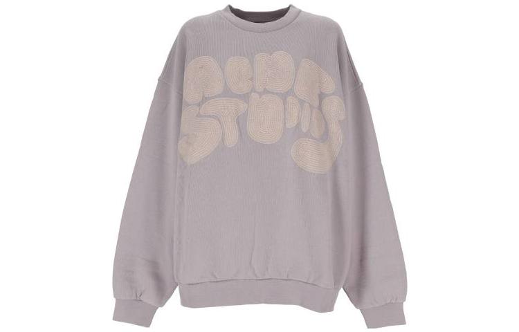 Acne Studios Purple Printed Oversized Long-Sleeve Sweatshirt Unisex BI0172CSS