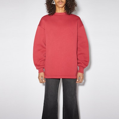 Acne Studios Red Crewneck Logo Pullover Sweatshirt Casual BI0130-479 Lookbook Acne Studios Red Crewneck Logo Pullover Sweatshirt Casual BI0130-479