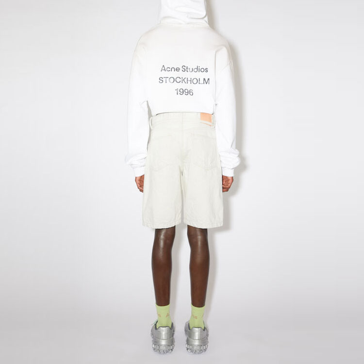 Shop Acne Studios Relaxed Fit Solid Casual Shorts Beige BE0137-BUR