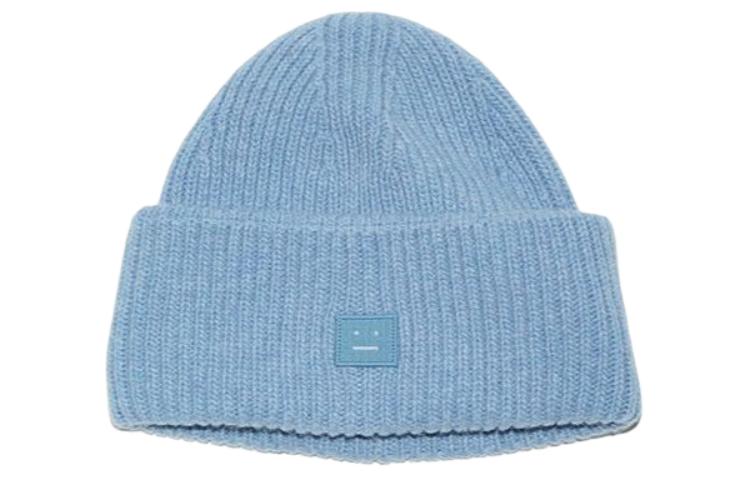 Acne Studios Ribbed Solid Wool Knit Beanie Unisex Blue C40270-DKA