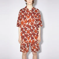 Lookbook Acne Studios 枫叶印花短袖衬衫锈橙色 BB0397-ABY