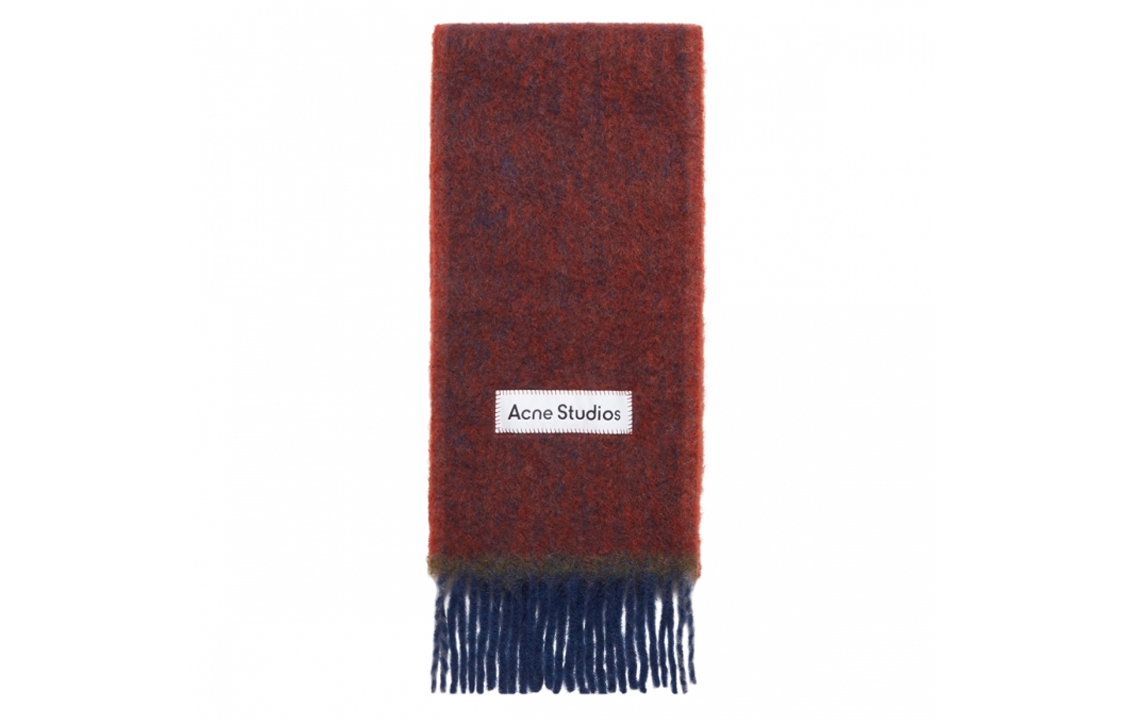 Acne Studios Signature Label Wool Scarf Red Men CA0290DK7