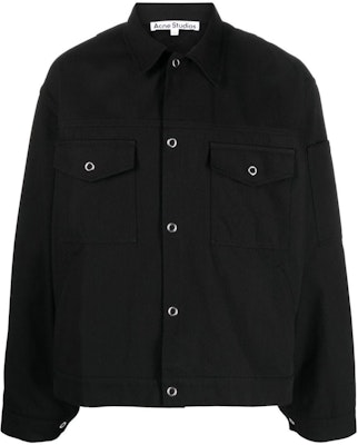 Chaqueta Negra de Acne Studios de Corte Holgado y Botón Simple B90722 Order Chaqueta Negra de Acne Studios de Corte Holgado y Botón Simple B90722