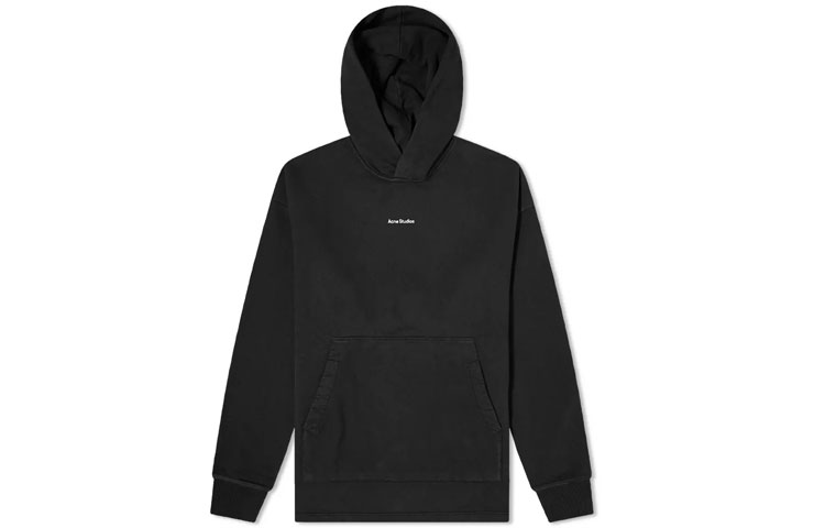 Acne Studios Small Logo Oversized Hoodie for Men - Black. BI0139-900 圖 2
