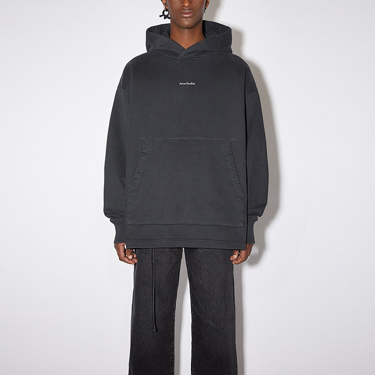 Acne Studios Small Logo Oversized Hoodie for Men - Black. BI0139-900 圖 3