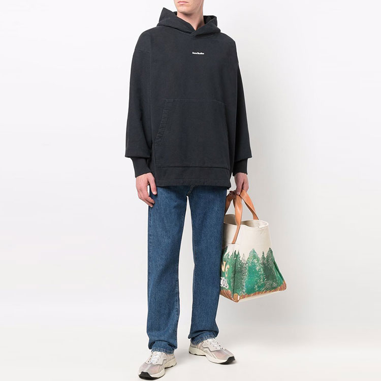 Acne Studios Small Logo Oversized Hoodie for Men - Black. BI0139-900 圖 7