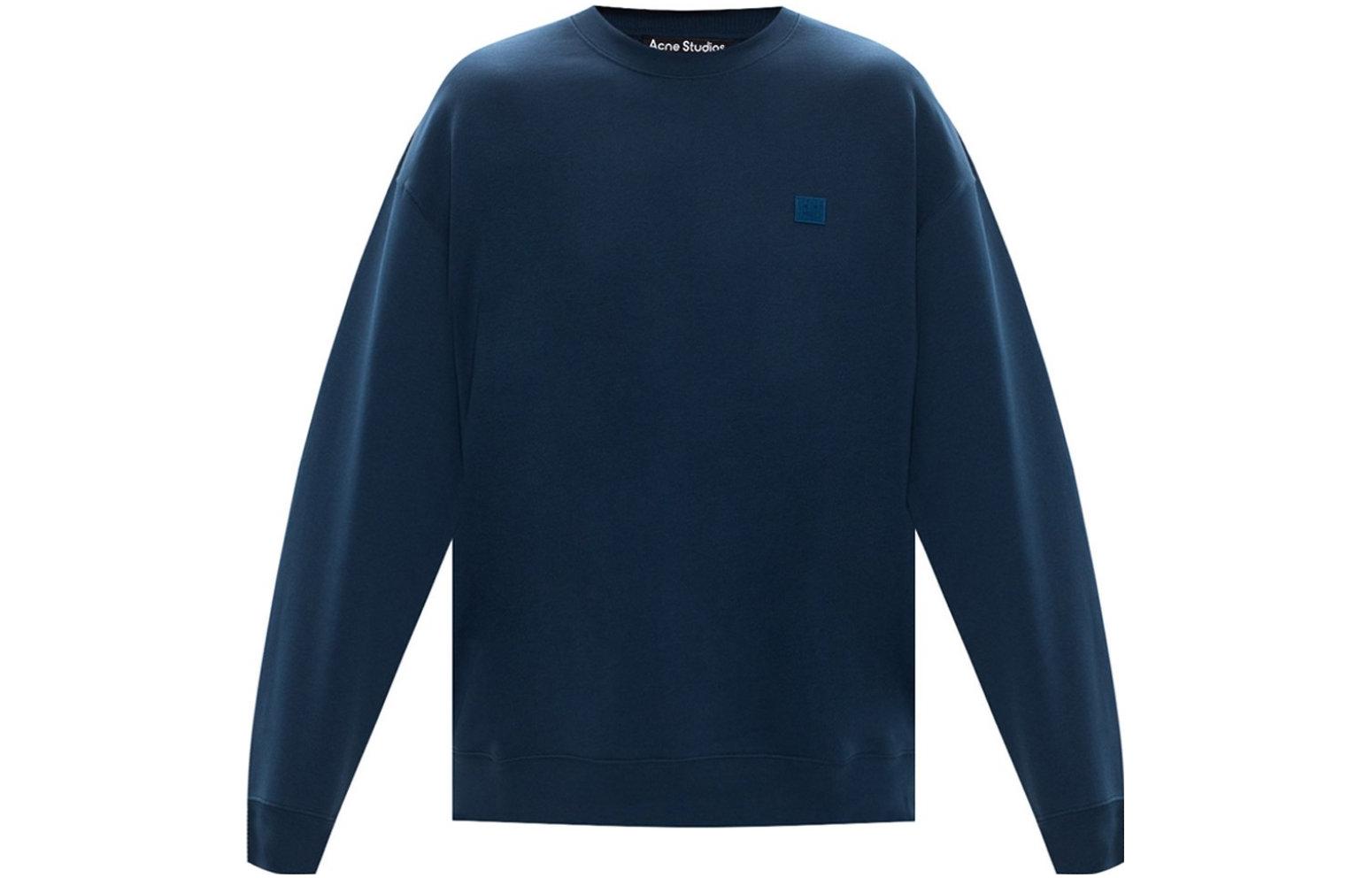 Acne Studios Smiley Logo Oversized Crewneck Sweatshirt Blue CI0010-D98