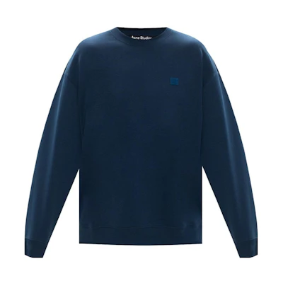 Acne Studios Smiley Logo Oversized Crewneck Sweatshirt Blue CI0010-D98