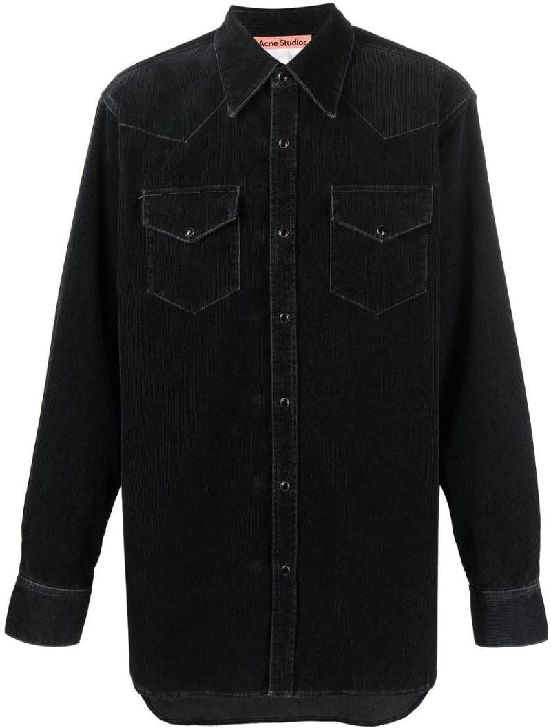acne-studios-solid-black-denim-long-sleeve-shirt-bb-0463-black