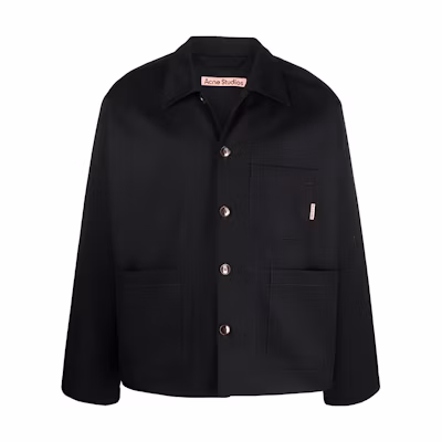 Acne Studios Solid Black Long-Sleeve Shirt Jacket B90618-900