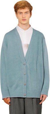 アクネ ストゥディオズ ソリッド ボタンアップ ニット カーディガン ミネラルブルー B60277-AAO Shop アクネ ストゥディオズ ソリッド ボタンアップ ニット カーディガン ミネラルブルー B60277-AAO